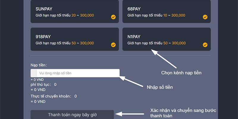 Các bước gửi tiền chuyển khoản